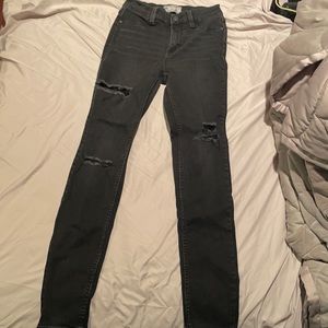 Free people black denim skinny jeans